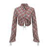 OUDE WAAG 25 Early Autumn Plaid Short Shirt OW-OW-25PF-ST01C1BU062-LHGW (BU062 Blue and Red Plaid)
